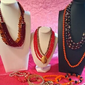 Lot Amber Crystal Pearl Murano Glass Great Value